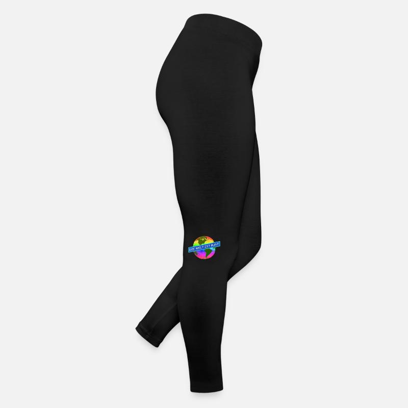 die welt ist bunt komtinente auf regenbogenfarben Frauen Jersey Leggings