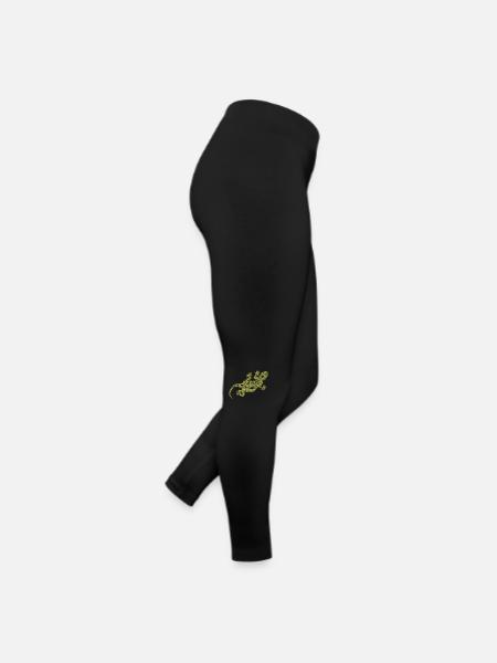gecko 01 - Frauen Jersey Leggings - Schwarz - Rechts