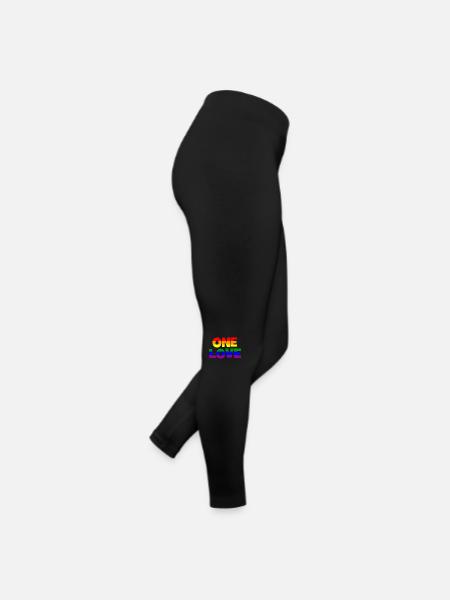 ONE LOVE LGBTQ Gay Lesbienne - Legging en jersey Femme - noir - Droite