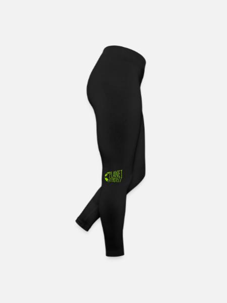 planet over profit Zitat - Frauen Jersey Leggings - Schwarz - Rechts