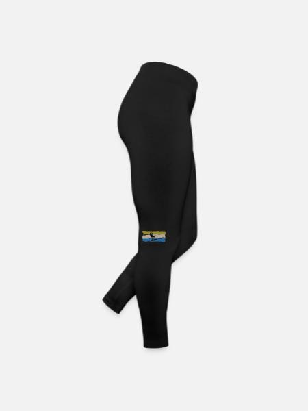 Kitesurfing Geschenkidee Wassersport Spass - Frauen Jersey Leggings - Schwarz - Rechts