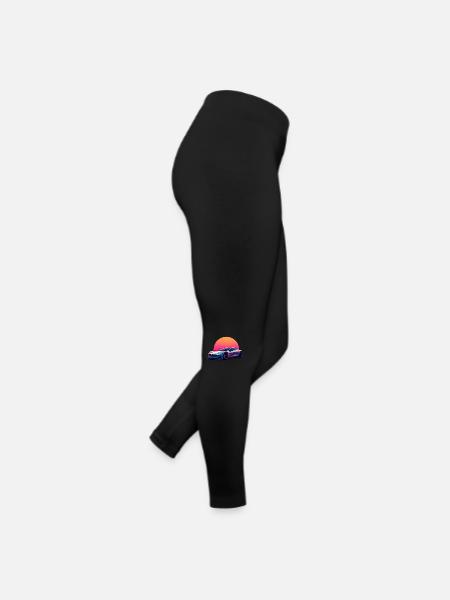 Elektrische Welle - Frauen Jersey Leggings - Schwarz - Rechts