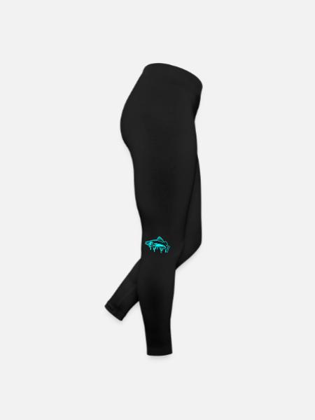 Pike Fish Silhouette Fishing - Women’s Jersey Leggings - black - Right