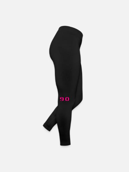 90. 90 JAHRE. 90-JÄHRIGES JUBILÄUM. 90-JÄHRIGES JUBILÄUM. - Frauen Jersey Leggings - Schwarz - Rechts