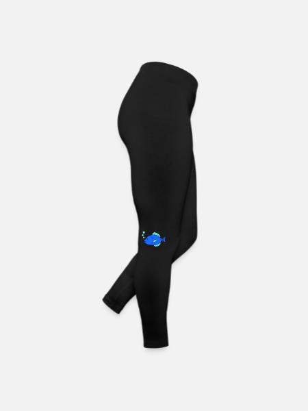 Bande dessinée de poisson - Legging en jersey Femme - noir - Droite