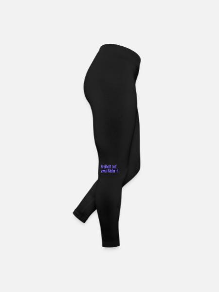 Freedom on Two Wheels - Cyclist Design - Women’s Jersey Leggings - black - Right