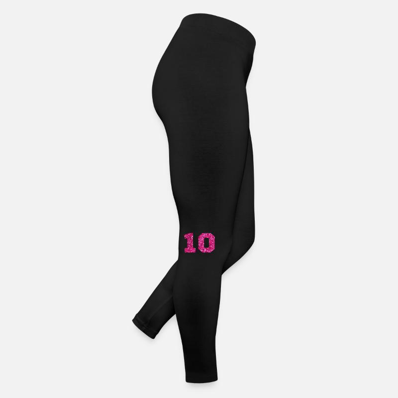 Nummer 10 Pink Glitter - 10-jähriges Jubiläum Frauen Jersey Leggings