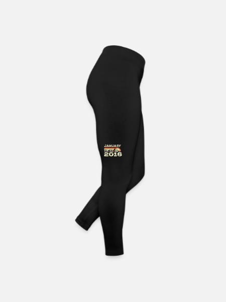Janvier 2016 Vintage Anniversaire 2016, Né en 2016 - Legging en jersey Femme - noir - Droite