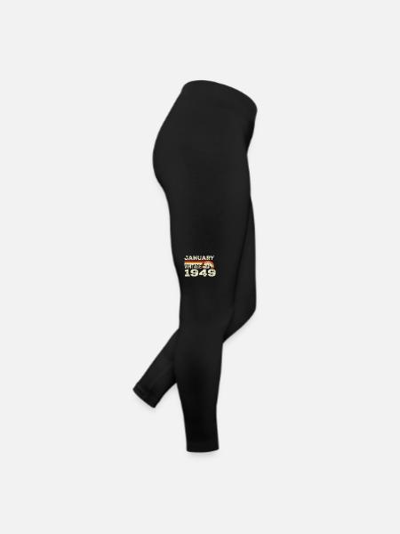 January 1949 Vintage Birthday 1949, Born 1949 - Women’s Jersey Leggings - black - Right