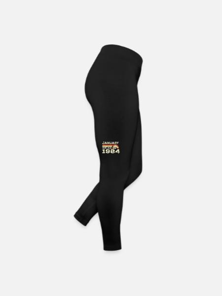 Janvier 1984 Vintage Anniversaire 1984, Né en 1984 - Legging en jersey Femme - noir - Droite