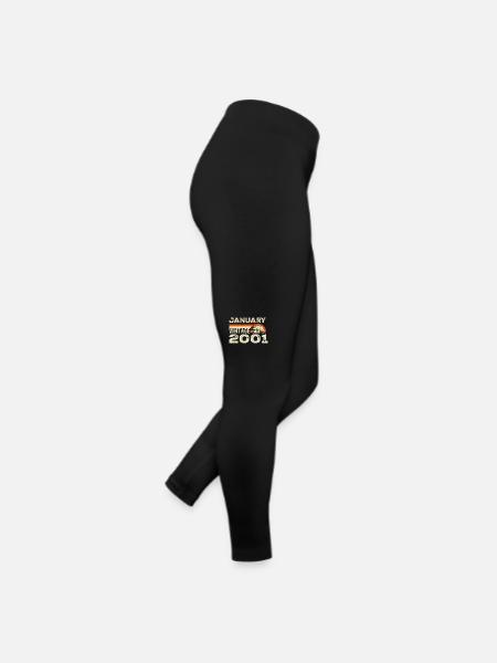 January 2001 Vintage Birthday 2001, Born in 2001 - Women’s Jersey Leggings - black - Right