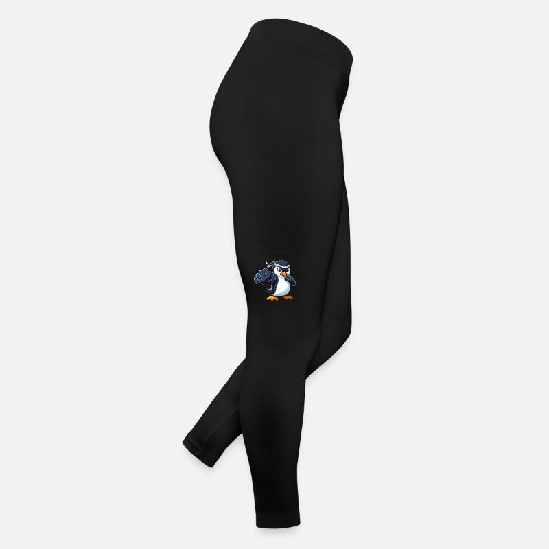 Cool dessin animé pingouin karaté arts martiaux Legging en jersey Femme