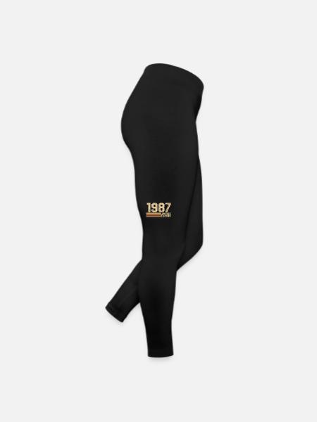 Né en 1987 anniversaire - Cadeau 1987 Vintage 1987 - Legging en jersey Femme - noir - Droite