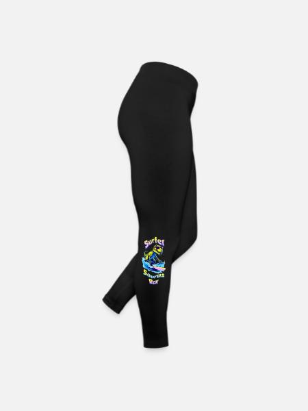 T-Rex en vacances 🏄 - Legging en jersey Femme - noir - Droite