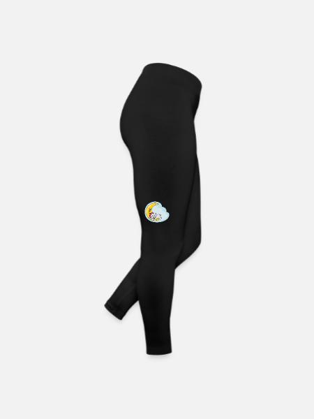 Sleeping teddy bear on the moon - Women’s Jersey Leggings - black - Right