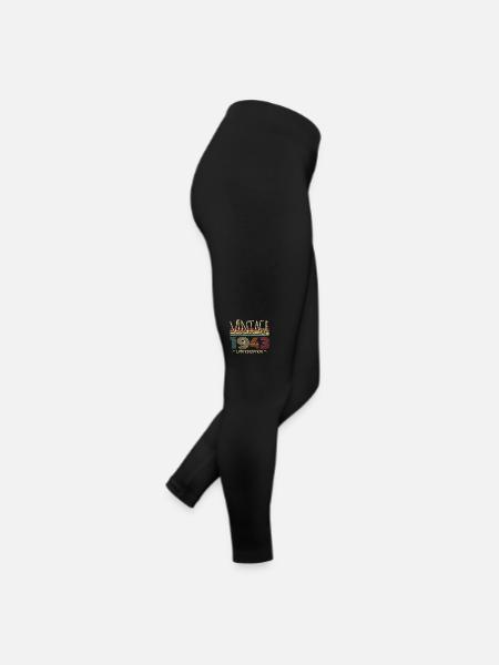 Vintage 1943 Retro 1943 Anniversary Gift - Women’s Jersey Leggings - black - Right