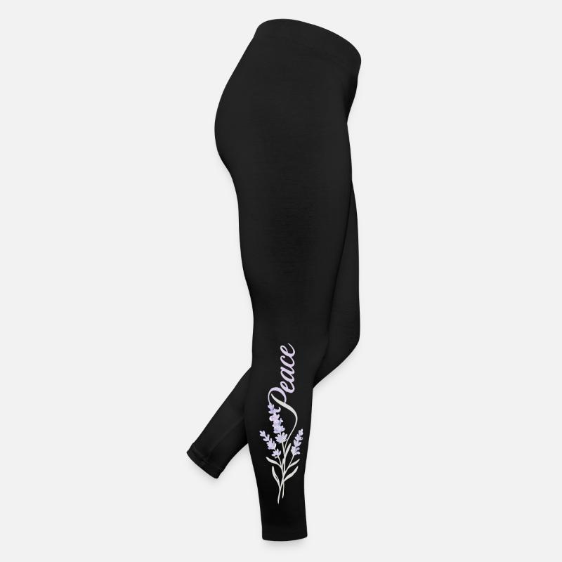 Peace Lavendel Blume Frauen Jersey Leggings