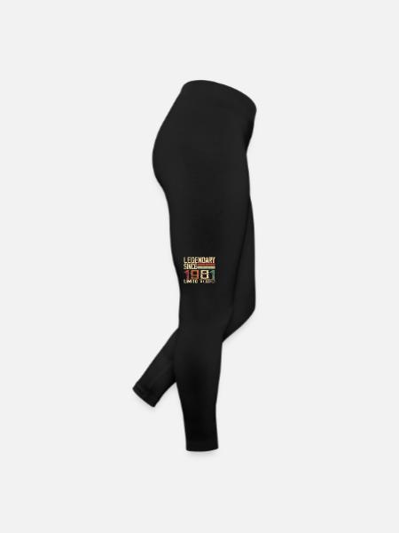 Original 1981 Vintage Geburtstagsgeschenk 1981 - Frauen Jersey Leggings - Schwarz - Rechts