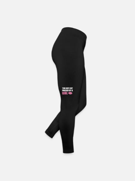 You just got passed by a girl - Women’s Jersey Leggings - black - Right