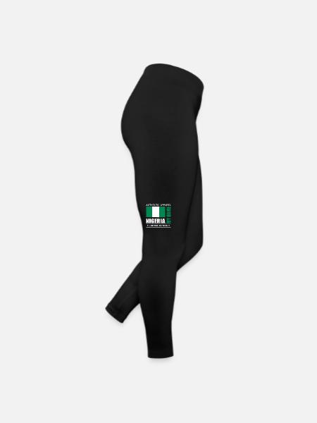 Nigeria - Frauen Jersey Leggings - Schwarz - Rechts