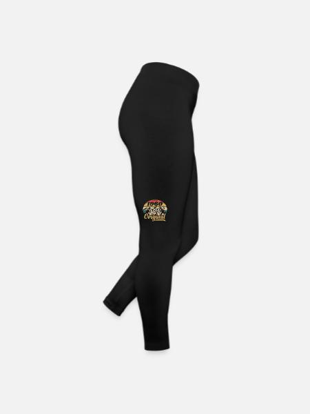 Original 1960er Jahre Vintage Geburtstagsgeschenk 1960er Jahre - Frauen Jersey Leggings - Schwarz - Rechts
