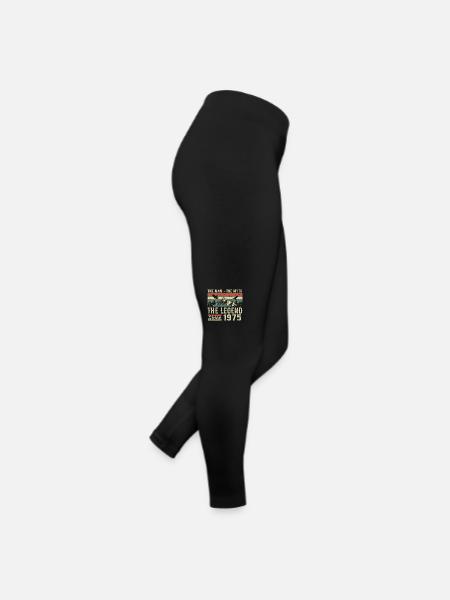 Retro 1975 Vintage - 1975 Birthday Gift - Women’s Jersey Leggings - black - Right
