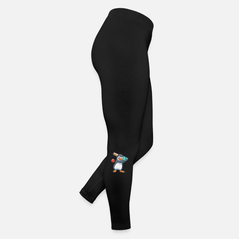 Pinguin beim Cricket mit Cricketschläger Frauen Jersey Leggings