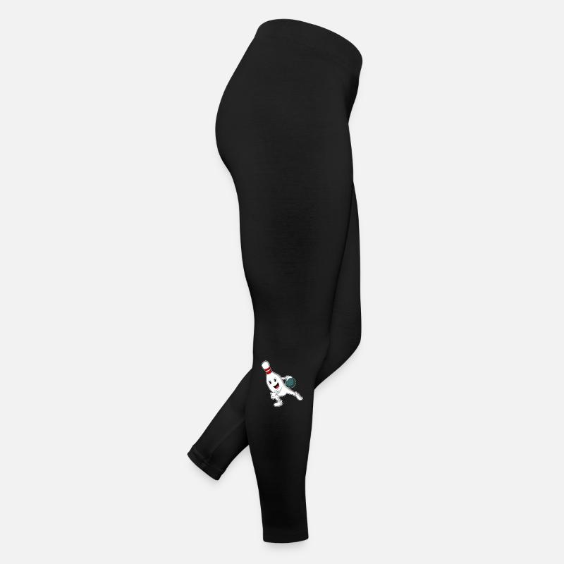 Bowling pin when bowling with bowling ball Women’s Jersey Leggings