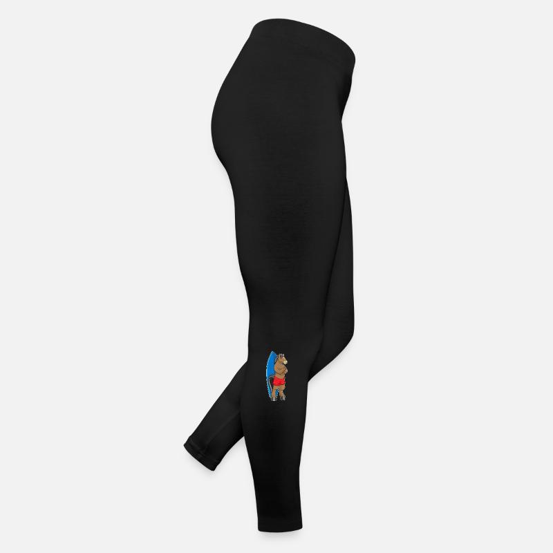 Horse as a surfer with surfboard Women’s Jersey Leggings