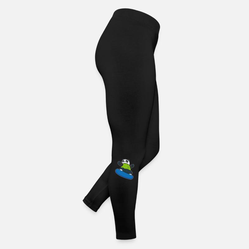 Panda en snowboarder avec snowboard Legging en jersey Femme