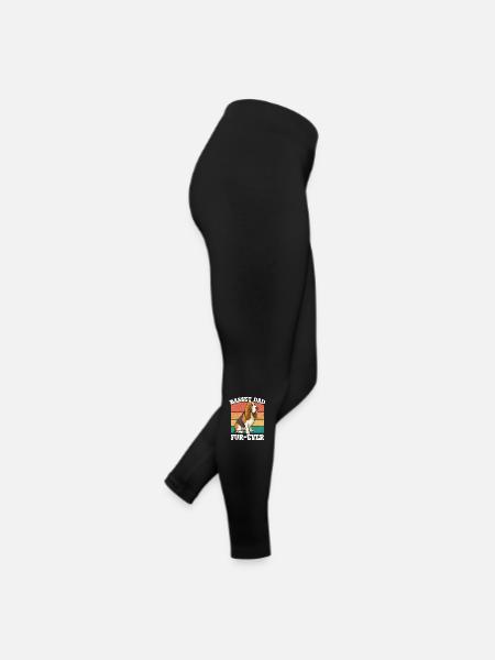 Basset Hound Basset Dad Pelz Ever - Frauen Jersey Leggings - Schwarz - Rechts