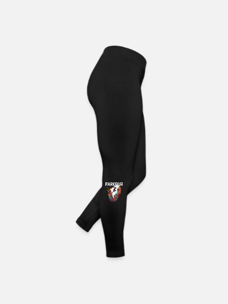 Parkour Urban Bunt - Frauen Jersey Leggings - Schwarz - Rechts