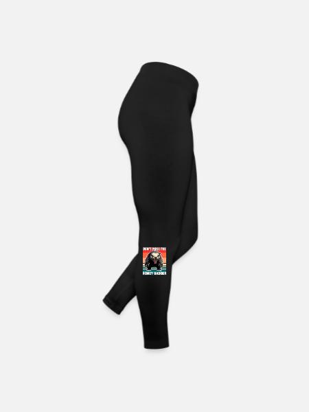 Honey Badger Dont Poke The Honey Badger - Women’s Jersey Leggings - black - Right