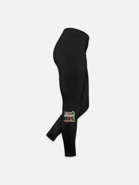 December 2014 Vintage Retro Birthday Gift - Women’s Jersey Leggings - black - Right