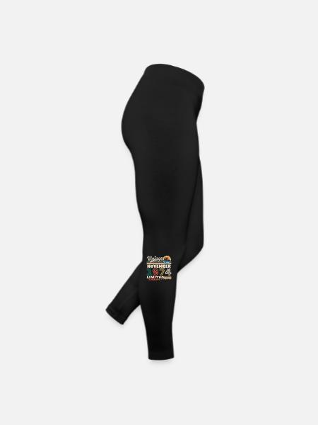 November 1974 Vintage Retro Geburtstagsgeschenk - Frauen Jersey Leggings - Schwarz - Rechts