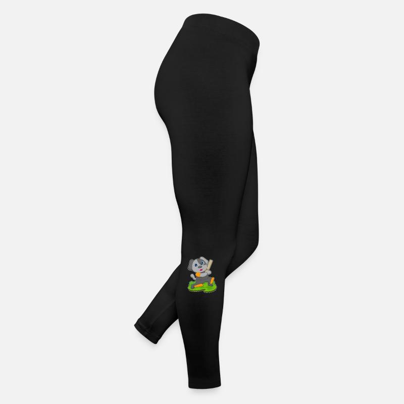 Hund Cricket Cricketschläger Frauen Jersey Leggings