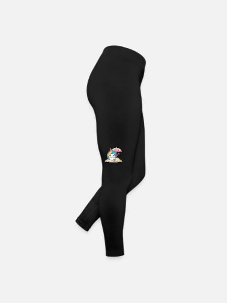 Magisches Einhorn - Sommer Edition - Frauen Jersey Leggings - Schwarz - Rechts