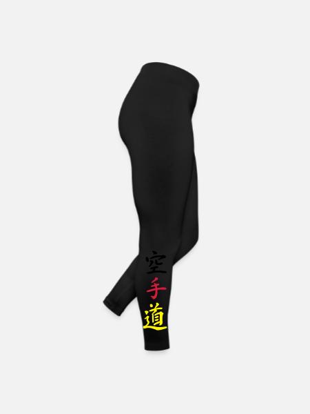karate germany - Frauen Jersey Leggings - Schwarz - Rechts