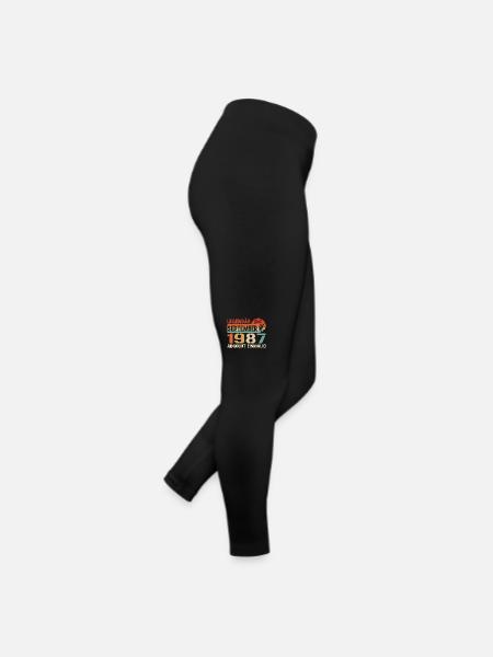 1987 September Vintage Geburtstagsgeschenk 1987 - Frauen Jersey Leggings - Schwarz - Rechts