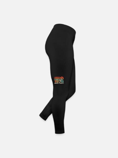 1976 September Vintage Geburtstagsgeschenk 1976 - Frauen Jersey Leggings - Schwarz - Rechts