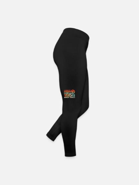1956 September Vintage Geburtstagsgeschenk 1956 - Frauen Jersey Leggings - Schwarz - Rechts