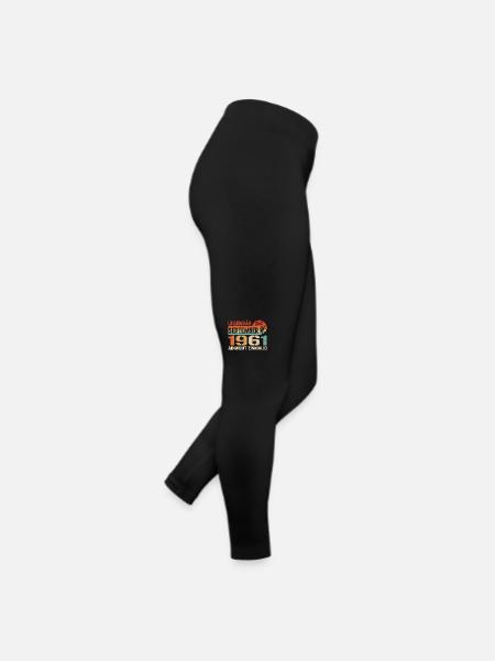 1961 September Vintage Geburtstagsgeschenk 1961 - Frauen Jersey Leggings - Schwarz - Rechts