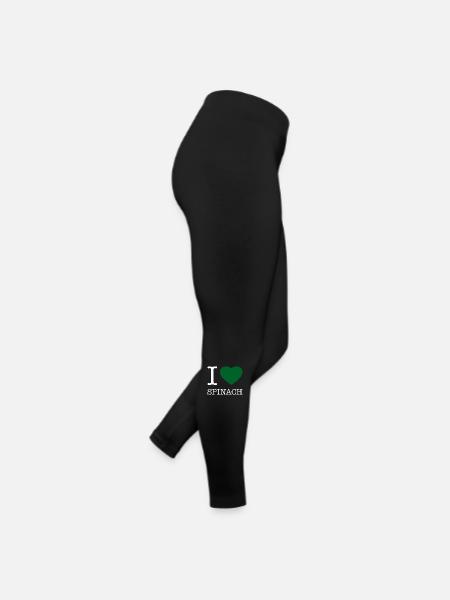 I LOVE SPINACH Spinat - Frauen Jersey Leggings - Schwarz - Rechts