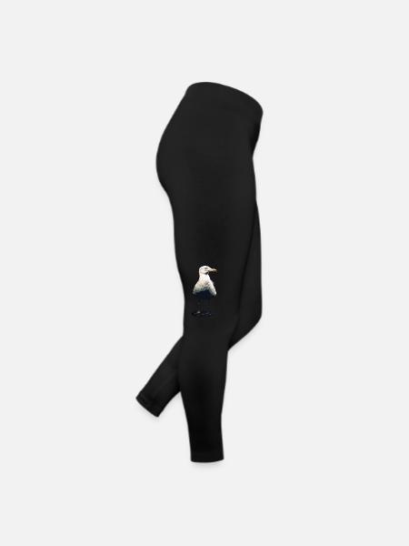 Möwe - Frauen Jersey Leggings - Schwarz - Rechts