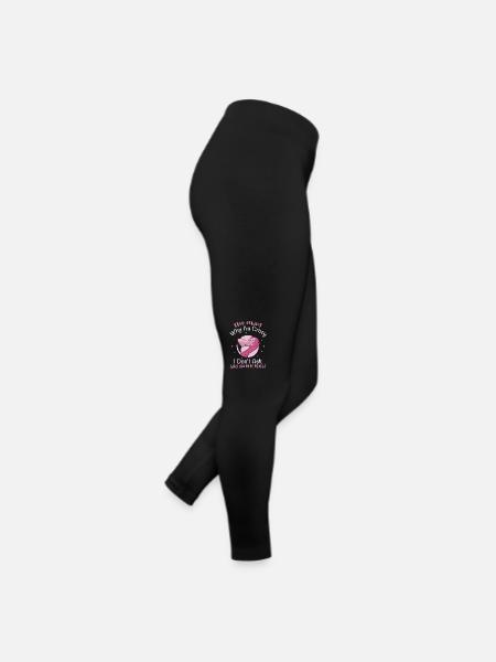 Arrête de te demander pourquoi je suis fou, Flamingo - Legging en jersey Femme - noir - Droite
