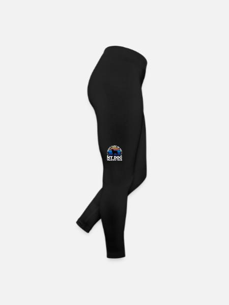 Berner Laufhund Hundeliebe Silhouette Vintage Sonnenuntergang - Frauen Jersey Leggings - Schwarz - Rechts