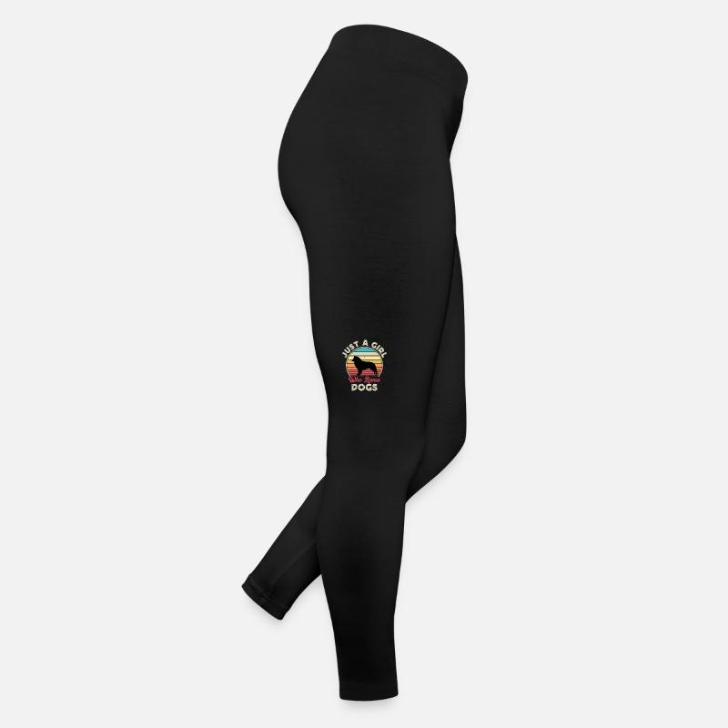 Belgian Shepherd Groenendael Dog Silhouette Retro Women’s Jersey Leggings