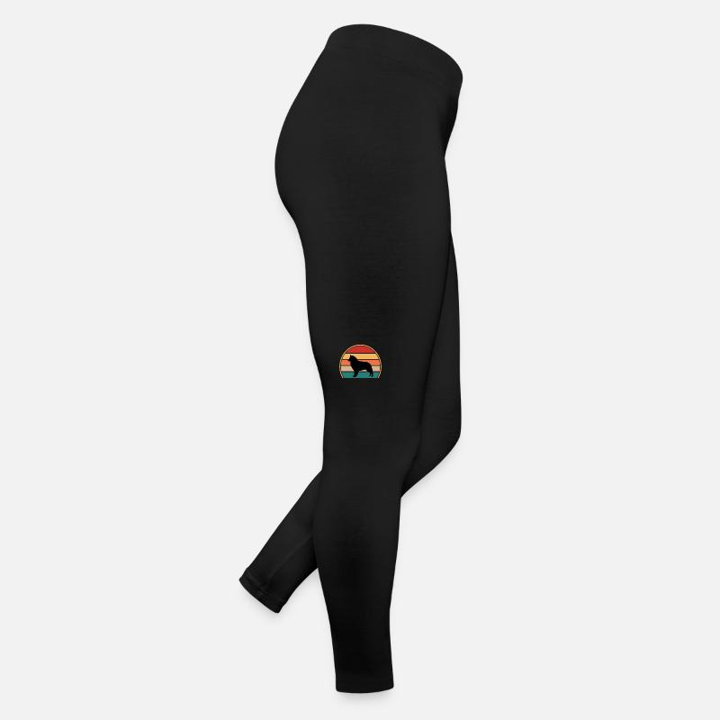 Belgian Shepherd Groenendael Dog Silhouette Retro Women’s Jersey Leggings