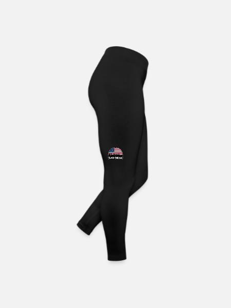 San Diego California Usa Flag Skyline Silhouette T - Women’s Jersey Leggings - black - Right