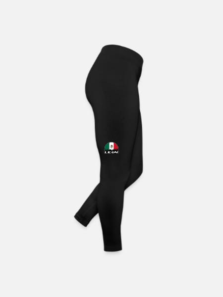 Leon Mexico Flag Skyline Silhouette Travel - Women’s Jersey Leggings - black - Right